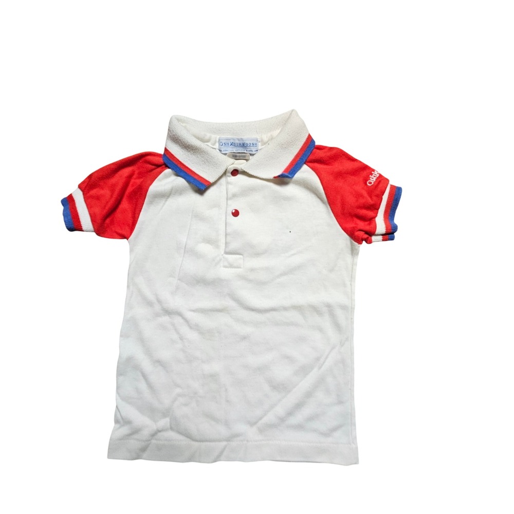Vintage OshKosh B'gosh Toddler Colorblock Short Sleeve Polo Shirt‎ 3T Retro 90s
